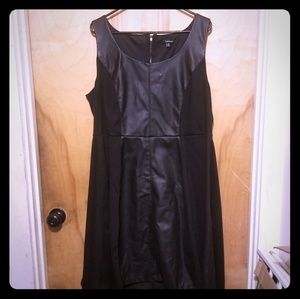 Black Faux Leather Swing dress